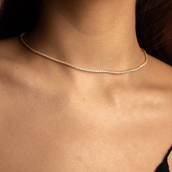 Tennis choker necklace - Picture 4 of 8